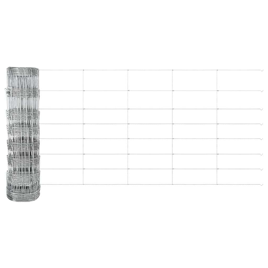 Wildzaun Silber 100 x 0,8 m Verzinkter Stahl